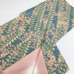 中古品　袷着物　小紋　辻ヶ花　正絹　薄御召茶色　R510