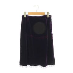 オゾック OZOC スカート 膝丈 ベロア 38 パープル /HK ■ECB001