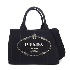 プラダ PRADA トートバッグ/ハンドバッグ/ショルダーバッグ カナパ ミニ 1BG439 ブラック キャンバス ゴールド金具 【中古】