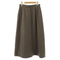 マドモアゼルノンノン mademoiselle NON NON スカート アンゴラ L グレー 無地 ロング丈 タック入り サイドボタン /RP ■GY58