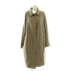 ジーユー GU コート ウール混 L 茶色 ブラウン マルチカラー チェック柄 レギュラーカラー 長袖 /AG ■OS ■GY60