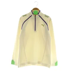 プーマ PUMA Golf ハーフジップブルゾン シャツ 長袖 ハイネック 裏起毛 ストレッチ M オフホワイト /MY ■OS ■ECB001