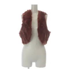 ハドソンハニー HUDSON HONEY ベスト 毛皮 ラビットファー L レッドブラウン レンガ 無地 袖なし /GR ■GY58