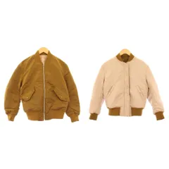 ユニクロ UNIQLO ルメール リバーシブル ブルゾン 中綿ジャケット M 茶 ブラウン ピンク ジップアップ ショート丈 バイカラー /BB ■ECC001