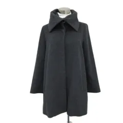 ケーティー キヨコ タカセ  K.T KIYOKO TAKASE ステンカラーコート 9 ダークグレー アンゴラ 無地 ビッグカラー ロング丈 /YS1 ■GY58
