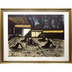 世界の名画】 ロバート・ウッド『山と川の風景』 F6号 複製画 透明