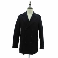 バナナリパブリック BANANA REPUBLIC ピーコート Pコート L 黒 ブラック ダブルボタン /HO37 ■GY61