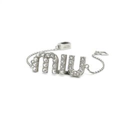 希少✨Miu Miu ミュウミュウ クリスタル ロゴ ブレスレット シルバー 