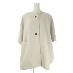 ロートレアモン LAUTREAMONT ケープ ポンチョ コート 38 グレージュ ノーカラー 七分袖 ドルマンスリーブ /CK23 ■GY60