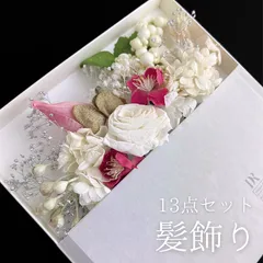 【ドライフラワー 花 髪飾り 14点セット】 成人式 卒業式 結婚式 振袖 袴 訪問着 着物 和装 浴衣 ゆかた 淡色 カスミソウ かすみ草 花飾り HCJA534