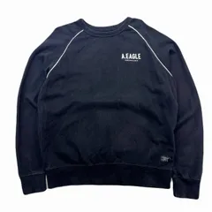 アメリカンイーグル スウェット メンズ Mサイズ ブラック トレーナー 黒 シンプル 定番 人気 胸ロゴ