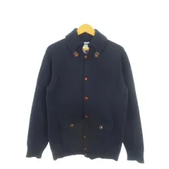 B&Y ユナイテッドアローズ BEAUTY&YOUTH ビューティー&ユース カーディガン L 紺 ネイビー 無地 ショールカラー 長袖 /MN30 ■GY60