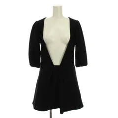 シンシアローリー CYNTHIA ROWLEY ニット ワンピース ミニ ウール 2 黒 ブラック 七分袖 CCEBV-87170 /YM ■GY61のサムネイル