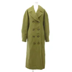 ムルーア MURUA ロングコート ダブルブレスト ヘリンボーン ベルト付き F ライトグリーン /YJ ■GY59