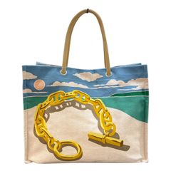 HERMES エルメス トートバッグ 3サーフ キャンバス マザーズバッグ 