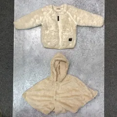 子ども服 キッズ服 ベビー服 まとめ売り ふわもこ 冬服 ホワイト アウター 2点 女の子  50cm～90cm □□