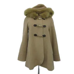 アプワイザーリッシェ Apuweiser-riche ダッフルコート フォックスファー フード付き 1 ベージュ ミドル丈 /YS24 ■GY58