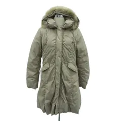 la Forchetta ダウンコートロング丈  M ベージュ フード付き /HO24 ■GY58