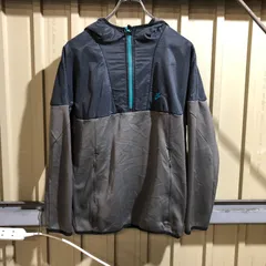 2045 NIKE ハーフジップパーカー グレー L ナイキ ワンポイント 刺繍ロゴ スポーツ ポリエステル 古着卸 アメリカ仕入
