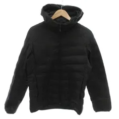 ユニクロ UNIQLO ダウンジャケット フェザー混 M 黒 ブラック フード付き 長袖 無地 /KR ■GY61