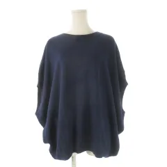 ミズイロインド mizuiro ind セーター ウール 紺 ネイビー ラウンドネック ドルマンスリーブ 半袖 /CK21 ■GY60