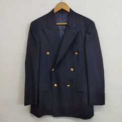 NEWYORKER ニューヨーカー ダブルブレスト テーラードジャケット 金ボタン ブレザー ウール 日本製 ビジネス C60
