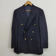 NEWYORKER ニューヨーカー ダブルブレスト テーラードジャケット 金ボタン ブレザー ウール 日本製 ビジネス C60