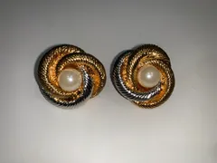 AVON エイボン 大ぶり アンティーク イヤリング 昭和レトロ バイカラー