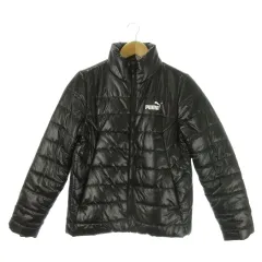 プーマ PUMA 中綿ジャケット M 黒 ブラック 長袖 スタンドカラー ロゴ /AO12 ■GY58