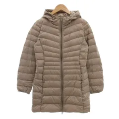 ユニクロ UNIQLO ダウンジャケット M ベージュ フード付き キルティング ナイロン 長袖 /NU ■GY61