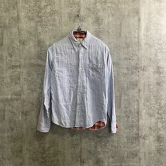 【T-258】BEAUTY&YOUTH 長袖シャツ S ブルー 水色 ユナイテッドアローズ メンズ ボタンダウン 裏チェック