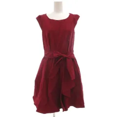 ジルスチュアート JILL STUART ワンピース M ノースリーブ 膝丈 赤 レッド リボン付き /RG ■GY60