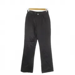 フィオルッチ FIORUCCI SAFETY JEANS サテンパンツ W63 黒 ブラック ハイウエスト フレア フルレングス 3101-01 /AO8 ■GY58