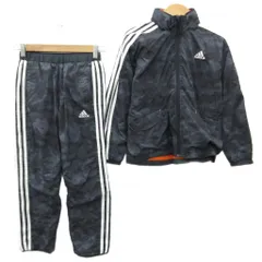 アディダス adidas スポーツウエア ジャージ セットアップ 上下 ジャケット パンツ 140 グレー 迷彩柄 カモフラ柄 スリーライン /SY33 ■GY61 男の子