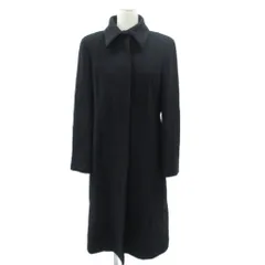 ミッシェルクラン MICHEL KLEIN ステンカラーコート カシミヤ混 38 M 黒 ブラック スリット ロング丈 /YS46 ■GY61のサムネイル