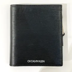 ◉CALVIN KLEIN◉カルバンクライン　二つ折り財布　黒　レザー　ホック