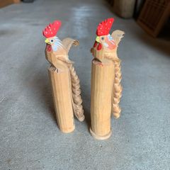 山形 郷土玩具 笹野一刀彫り にわとり 尾長鳥 お鷹ぽっぽ - メルカリ