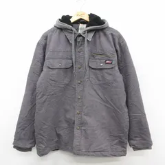XL/古着 ディッキーズ 長袖 ジャケット パーカー メンズ グレー 内側キルティング フード内側ボア 26jan15