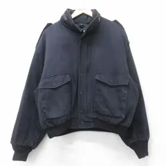 XL/古着 長袖 ミリタリー ジャケット メンズ 大きいサイズ コットン 濃紺 26jan15
