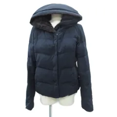 ディスコート Discoat ダウンジャケット L 紺 ネイビー フード付き ミドル丈 /YS49 ■GY61