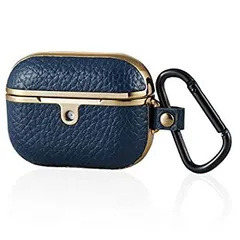 【中古】 エレコム AirPods Pro ケース ソフトレザー 【2019年10月発売モデル対応】 サイドメッキ カラビナ付 ネイビー AVA-AP2UCMNV