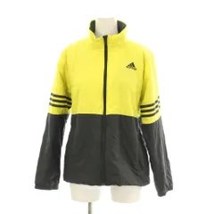アディダス adidas ナイロンジャケット ジャンパー トレーニングウェア 子ども服 150cm 黒 ブラック 黄色 イエロー 長袖 スタンドカラー 切り替えデザイン  /LP ■GY58