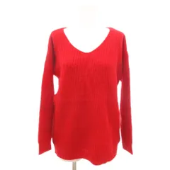 デュラスアンビエント DURAS ambient タグ付き ニット セーター ウール F 赤 レッド Vネック 無地 長袖 /SJ ■GY58