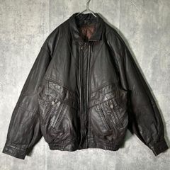 90s vintage】フライトジャケット レザーブルゾン 本革 短丈 古着