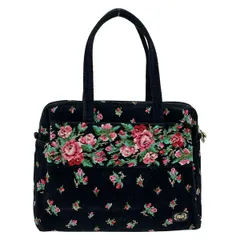 FEILER(フェイラー) ハンドバッグ美品  - 黒×レッド×マルチ 花柄