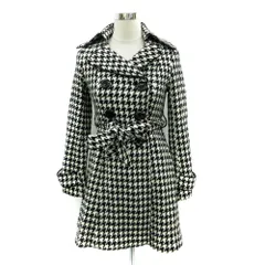 セシルマクビー CECIL McBEE トレンチコート ロング丈 千鳥格子柄 M 黒 ブラック /SM4 ■GY61