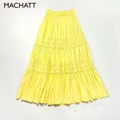 cg02 MACHATT ティアード ロングスカート フリル ギャザーデザインスカート ウエストゴム イエロー 黄色 ティアードスカート マチャットのサムネイル