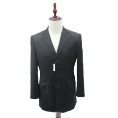 コムサデモードメン COMME CA DU MODE MEN テーラードジャケット ミドル丈 シングルボタン 総裏地 M チャコールグレー /SY10 ■GY58