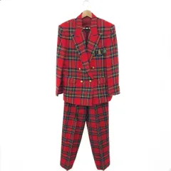 PINK HOUSE ピンクハウス セットアップスーツ  ジャケット＆パンツ/タータンチェック/ワッペン/ヴィンテージ   ウール レッド レディース / 240001191443