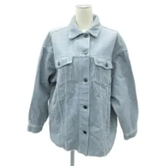 ザラ ZARA コーデュロイジャケット ブルゾンジャケット ミドル丈 オーバーサイズ M 水色 フリンジ /SY55 ■GY61